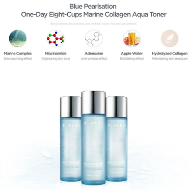 KLAVUU Blue Pearlsation One Day 8 Cups Marine Collagen Aqua Toner 140ml