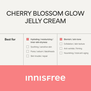 Innisfree Cherry Blossom Glow Jelly Cream 50ml (Tube Type)