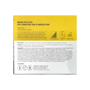 MISSHA Vita C Plus Blemish-C Tone-Up Ampoule Pads 210g (80 Sheets)