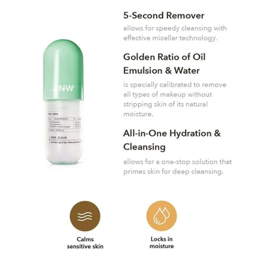 RNW DER. CLEAR Gentle Lip & Eye Makeup Remover 120ml