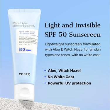 COSRX Ultra-Light Invisible Sunscreen SPF50+ PA++++ 50ml